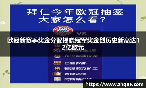 欧冠新赛季奖金分配揭晓冠军奖金创历史新高达12亿欧元